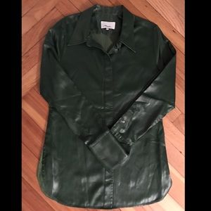 3.1 Phillip Lim green lacquered blouse button down